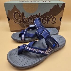 Skechers Trail Women's Size 6 M Navy Blue Outdoor Sandals Machine Washable Vegan